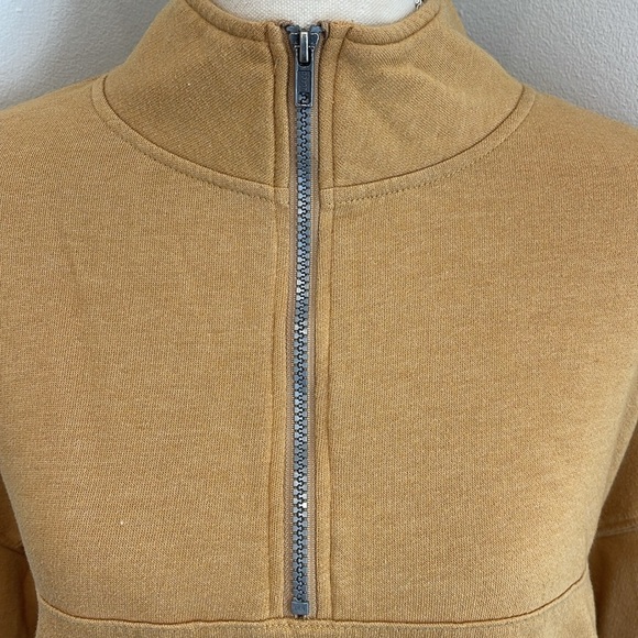 1/4 Zip Pullover Mustard in Color - Picture 2 of 4